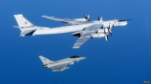 Em fevereiro, caças britânicos escoltaram dois Tupolev russos para longe do espaço aéreo do país