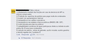 Internautas do Brasil sugerem medidas anticorrupção