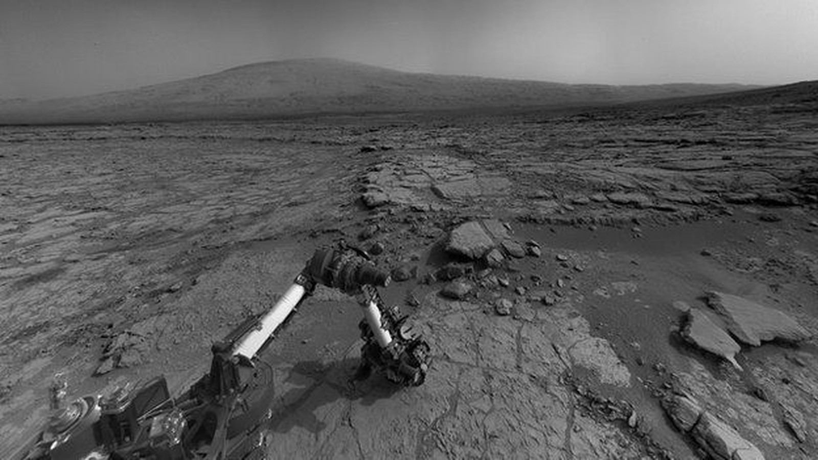 Local chamado Baía de Yellowknife é formado por camadas de areia fina e lama seca (Foto: NASA/JPL-CALTECH)