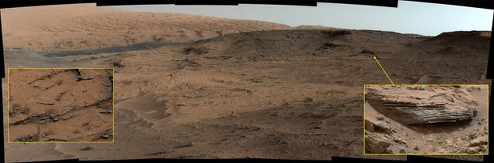 Aparelho encontrou rochas formadas por sedimentos de lama (Foto: NASA/JPL-CALTECH/MSSS)