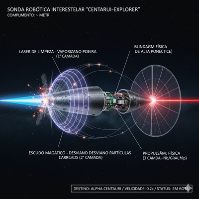 Esquema da Sonda Centauri-Explorer