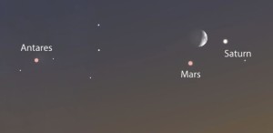 Marte e Antares poderão ser vistos próximos a partir desta sexta