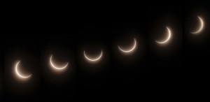 Eclipse solar visto da Estação Casey, em Vincennes Bay, na Antártida, em 2014