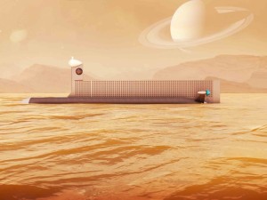 Espaçonave teria que orbitar Titan para possibilitar comunicações entre o submarino e a Terra (Foto: J.Glenn/Nasa/BBC)