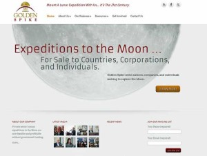 Site da Golden Spike anuncia que está procurando parceiros para explorar a Lua. (Foto: Reprodução / Site da Golden Spike)