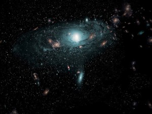 Ilustração mostra galáxias encontradas na 'zona proibida' atrás da Via Láctea