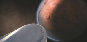 Animação mostra aproximação da nave da SpaceX de Marte (Foto: Reprodução/Youtube/SpaceX)